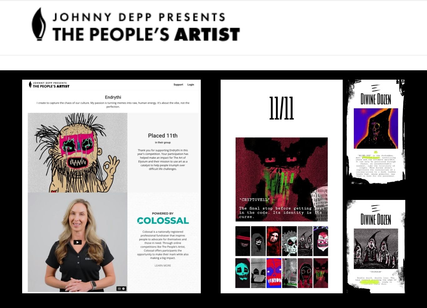 Screenshot of The People's Artist exhibit page