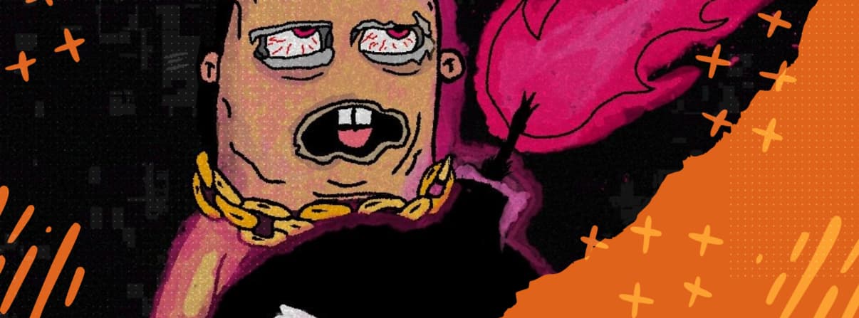 Banner: OK Degen wearing a gold chain
